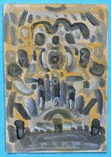 Ervin NEUHAUS (1928-2012) Encre Gouache Unique 1970 Abstrait Art Brut XXX