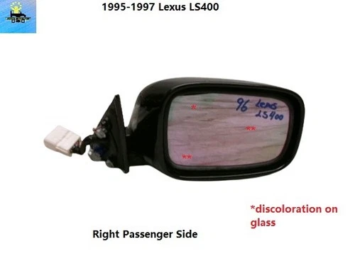 8791050200C0 1995 1996 1997 Lexus LS400 Right Door Mirror Black OEM