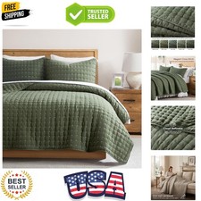 California Oversized Cal King Size Quilt Bedding Sets with 2 Pillow Shams, Li...