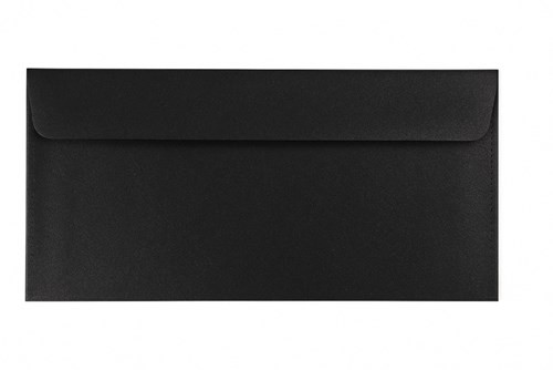 50 StüCk Design-BriefumschläGe DL FüR Einladungen Perl Schwarz 120G Hk-Versc-image