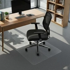 Rolling Chair Mat for Carpet Protection, 48"L x 36"W x 0.09"Th, PVC Floor Mat