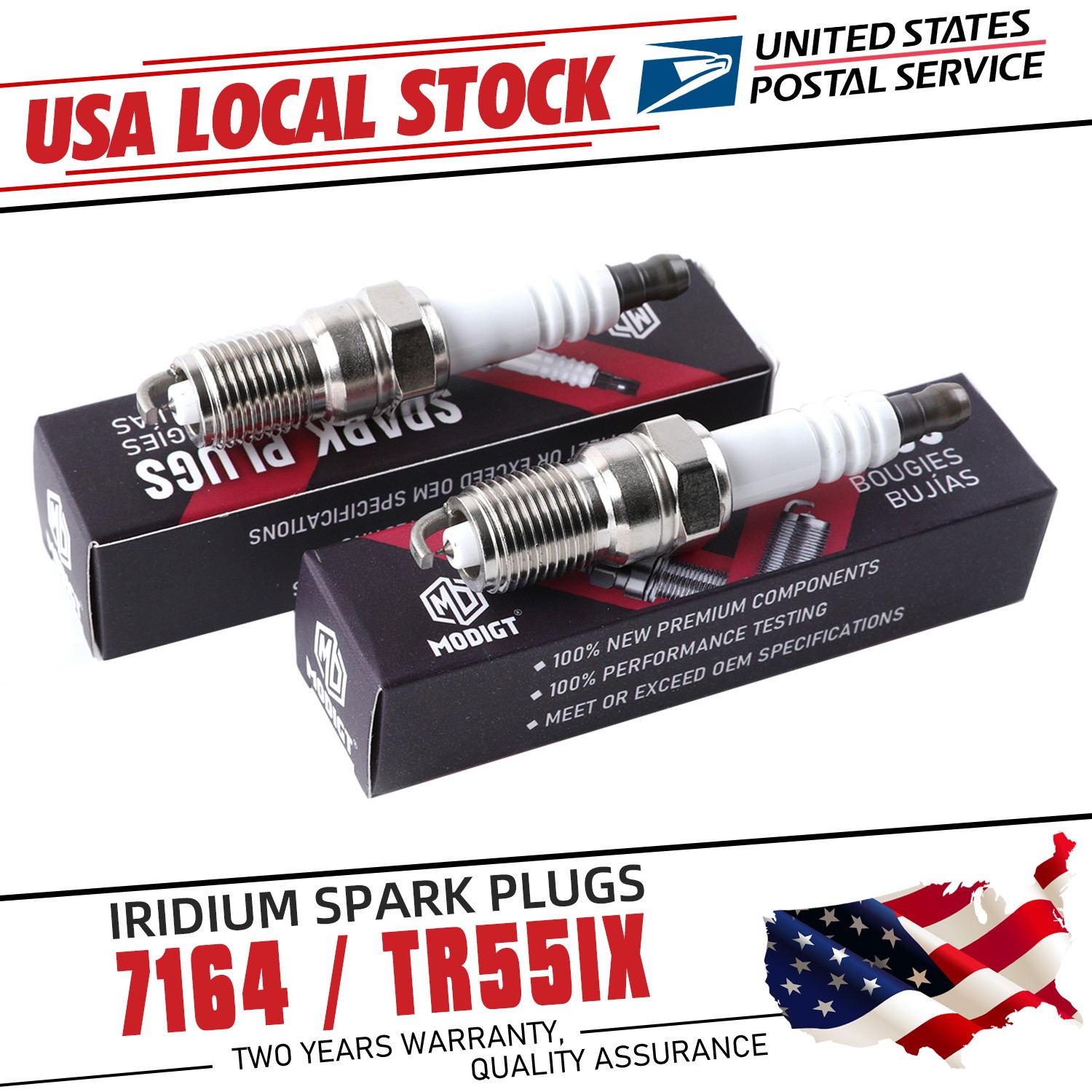 Premium 4 Pcs Replacement For NGK 7164 TR55IX Iridium Spark Plugs New MGT
