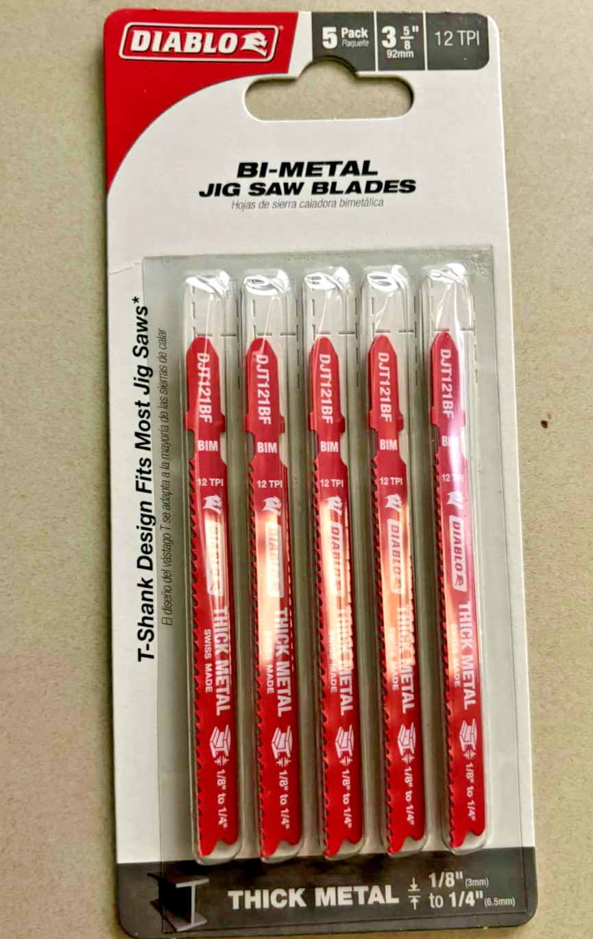 3-5/8 In. X 12 TPI Thick Metal Bi-Metal Jigsaw Blade (5-Pack