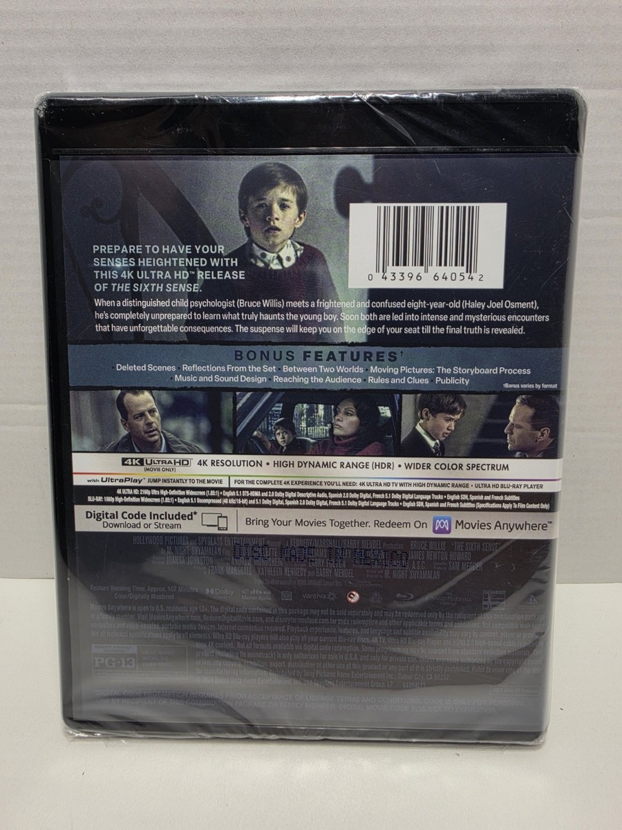 The Sixth Sense 4K Ultra HD+Blu-Ray+ Digital Code, New Sealed