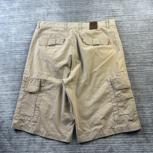 Ecko Unltd Cargo Shorts Mens 34 Beige Tan Khaki Wide Leg Y2K Skater Grunge - Picture 2 of 11