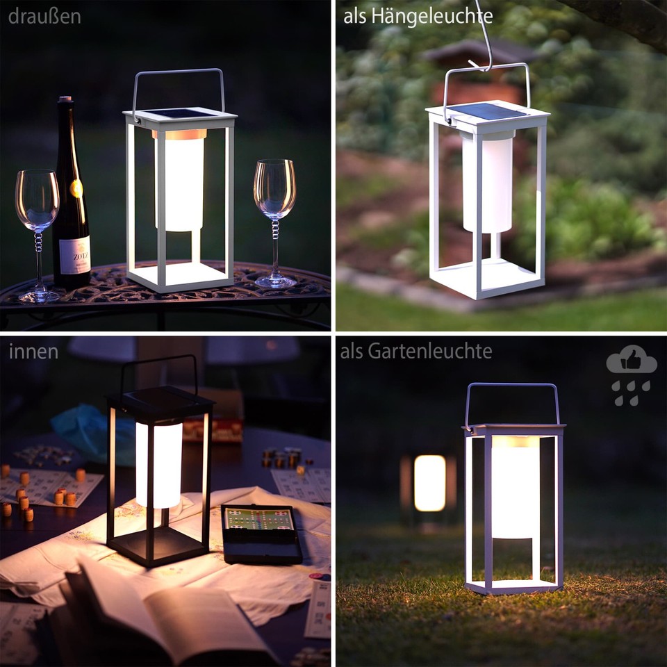 Maxkomfort LED Solar Tischleuchte – Tragbar, Dimmbar, Perfekt Für Camping & Garten
