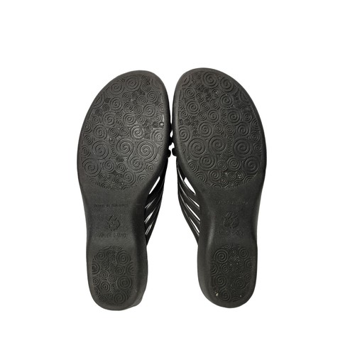 Okabashi Venice Womens Sandals Black Rubber Classic Comfort Slip On Size 8-9 - Picture 3 of 7