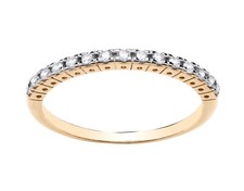 9ct Yellow Gold on Silver 0.20ct Simulated Diamond Eternity Ring size J - U