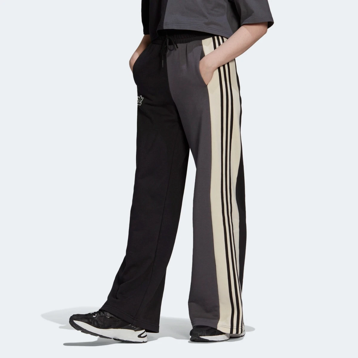 Adidas WIDE LEG COLORBLOCK SWEAT PANT Jogger Track superstar firebird Women sz M
