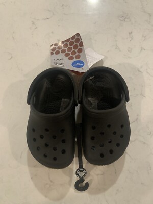 crocs retro clog boys black/light grey size c6/7 NEW