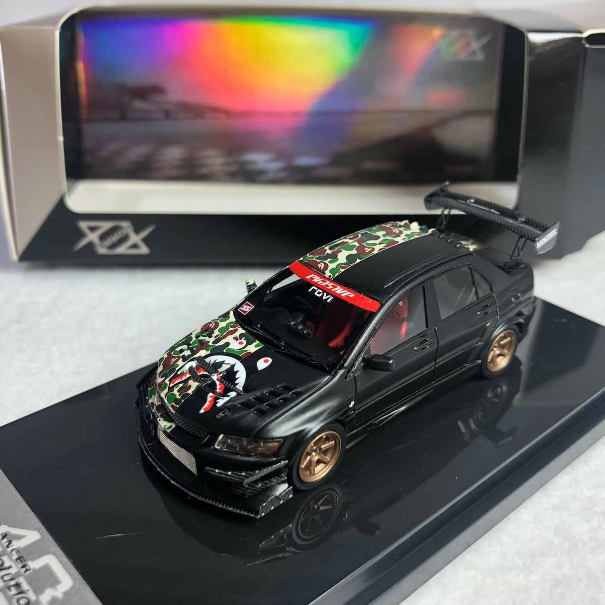 Lancer Evolution VII プルバックカー 6台セット 1/64 404 Mitsubishi Lancer Evolution VII VOLTEX AAPE Matt Black