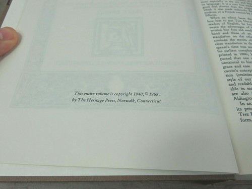 Decameron by John Boccaccio 1968 HARDBACK BOOK SANDGLASS - Picture 4 of 6