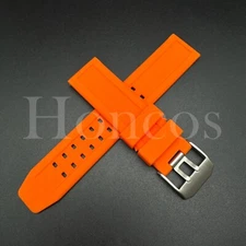 23mm Rubber Watch Strap Orange Silicone Diver Band Waterproof Fits for Luminox