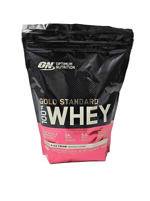 Optimum Nutrition Gold Standard Whey Protein - Vanilla Ice Cream- Size: 1.47lbs 