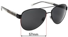 SFx Replacement Sunglass Lenses fits Burberry BE 3084 - 57mm Wide