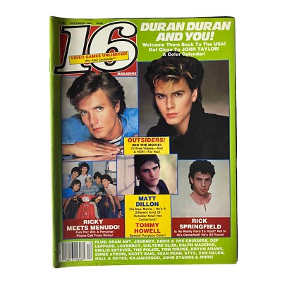 16 Magazine December 1983 Simon Le Bon, John Taylor, Menudo w Poster No Label