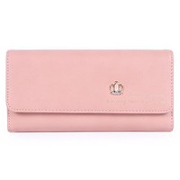 Damara Lady Patent Leather Crystal Crown Trifold Clutch Wallet,pink Damara Lady Patent Leather Crystal Crown Trifold Clutch Wallet,pink