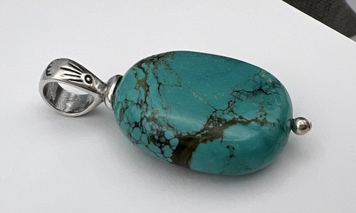 Shube Dakota West Sterling Silver Blue Turquoise Pendant