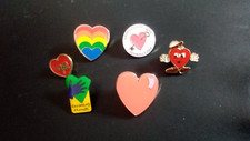 Heart Pin Badge Enamel Heart Badge Bundle