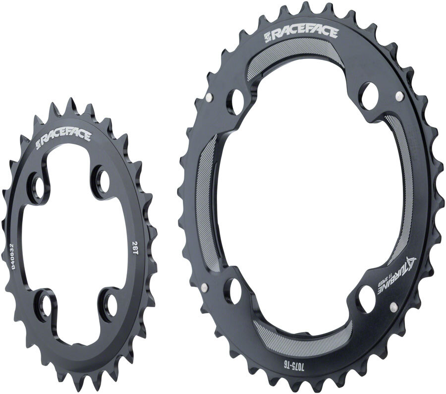 Кольцо турбинной цепи RaceFace 26/36t 64/104 BCD 11-ступенчатое алюминиевое черное дорожное MTB