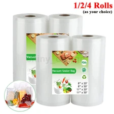 Giant Rolls 8"x50' 11"x50' 8x20 Vacuum Sealer Bags Food Saver Embossed Bag 4 Mil