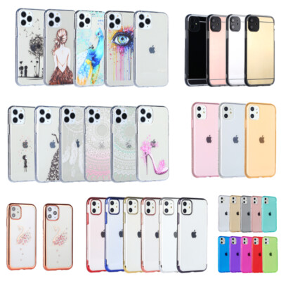iPhone 11 / Pro / Max Schutz Hülle Handyhülle Silikon Case Cover Motiv + Glas 9H