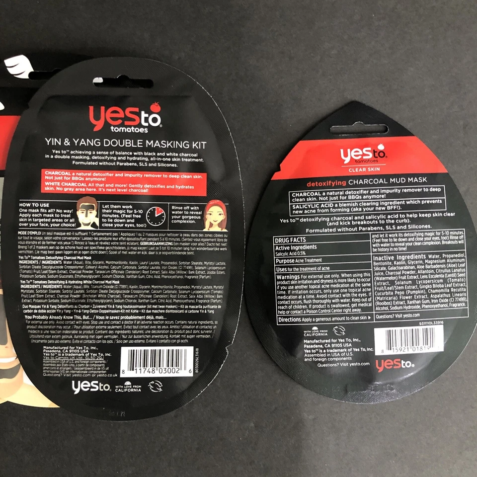 Yes To Tomatoes Yin & Yang Double Masking Kit For All Types Of Skin 4 Pack - Image 2 of 3