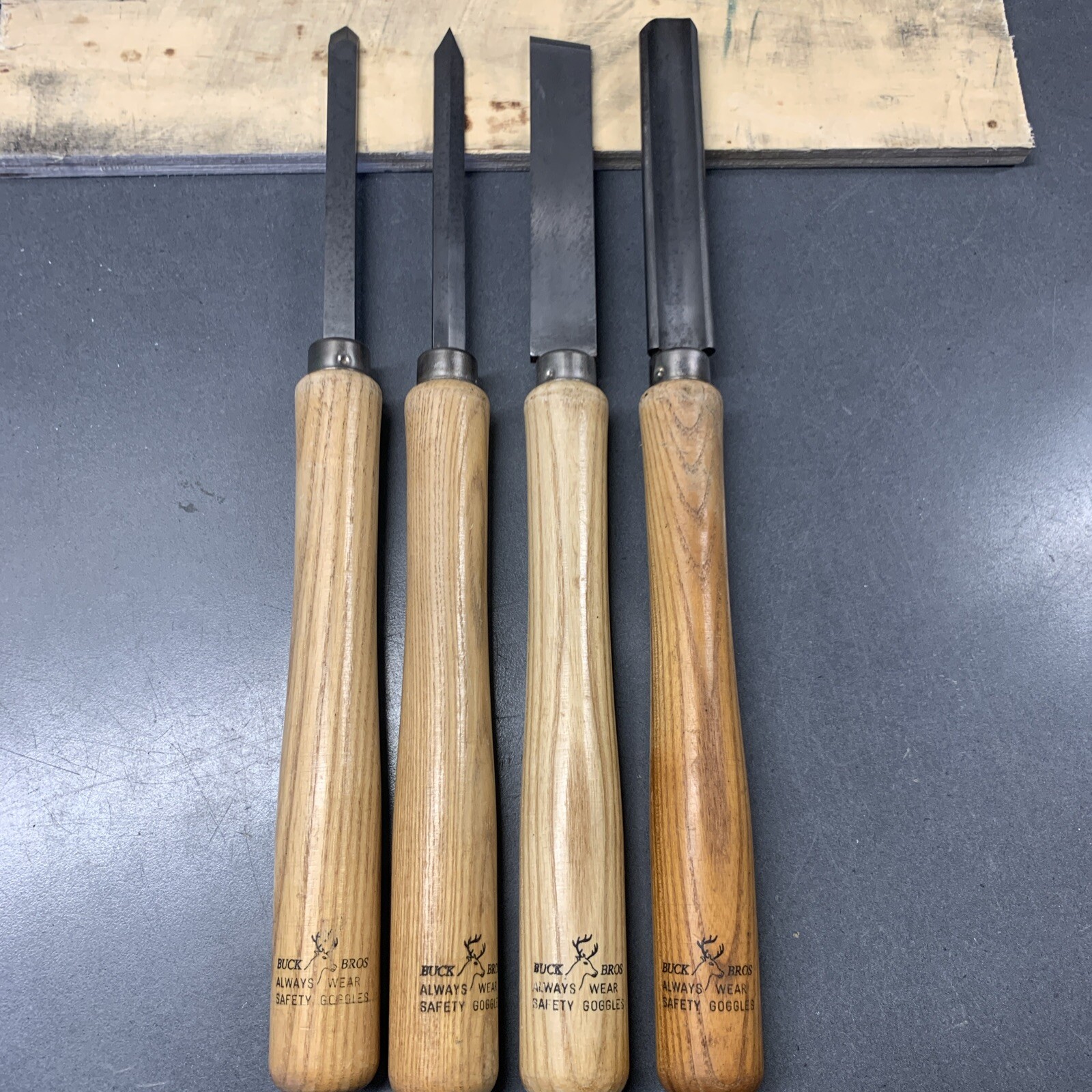 Vtg Buck Bros Woodworking Lathe Wood Turning Carving Chisels Set 4