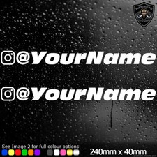 2 x Instagram Stickers Personalised Name Car Window Vinyl Decal Bumper Sticker