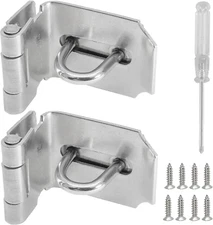 2 Pack 3 Inch 90 Degree Padlock Hasp Right Angle Door Latch Lock for Shed Barn