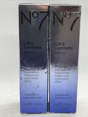 No7 Lift & Luminate Primer for Sensitive skin 1oz  2 PCS Fast free ship