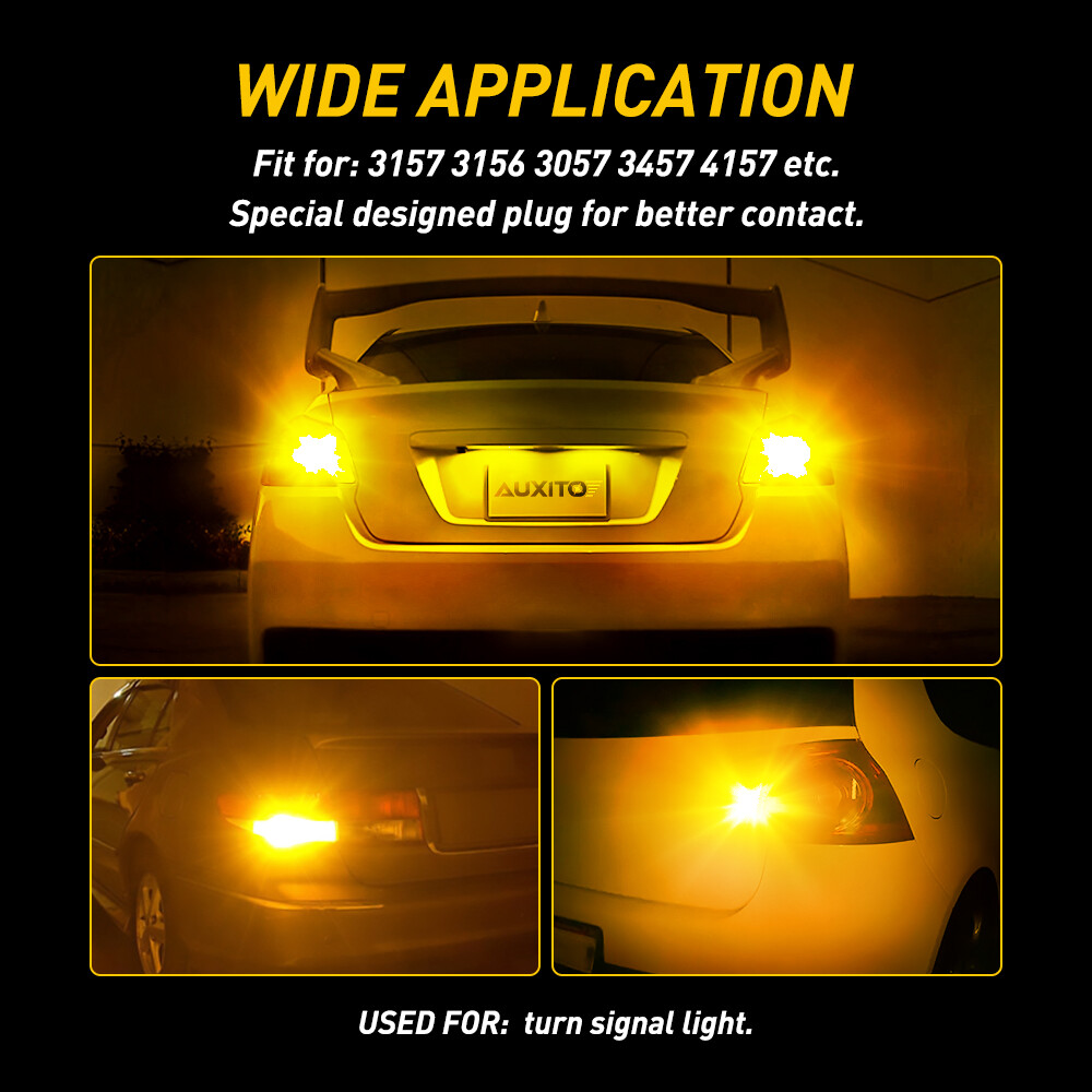 AUXITO 3157 3457 4157 Amber LED Front Turn Signal Bulbs – 3000K 4-Pack