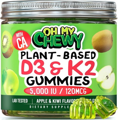 Vitamin D3 K2 Gummies - Kids, Teens & Adults, Supplement for Healthy (120 Count)