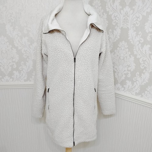 Sherpa Ivory Beige Zip Up Jacket Size 