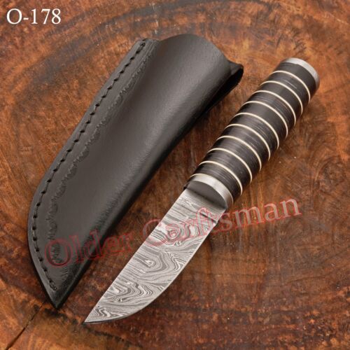 7,5" PUUKKO MESSER, HANDGESCHMIEDETER DAMASTSTAHL, SURVIVAL, CAMPING, JAGD, O-178