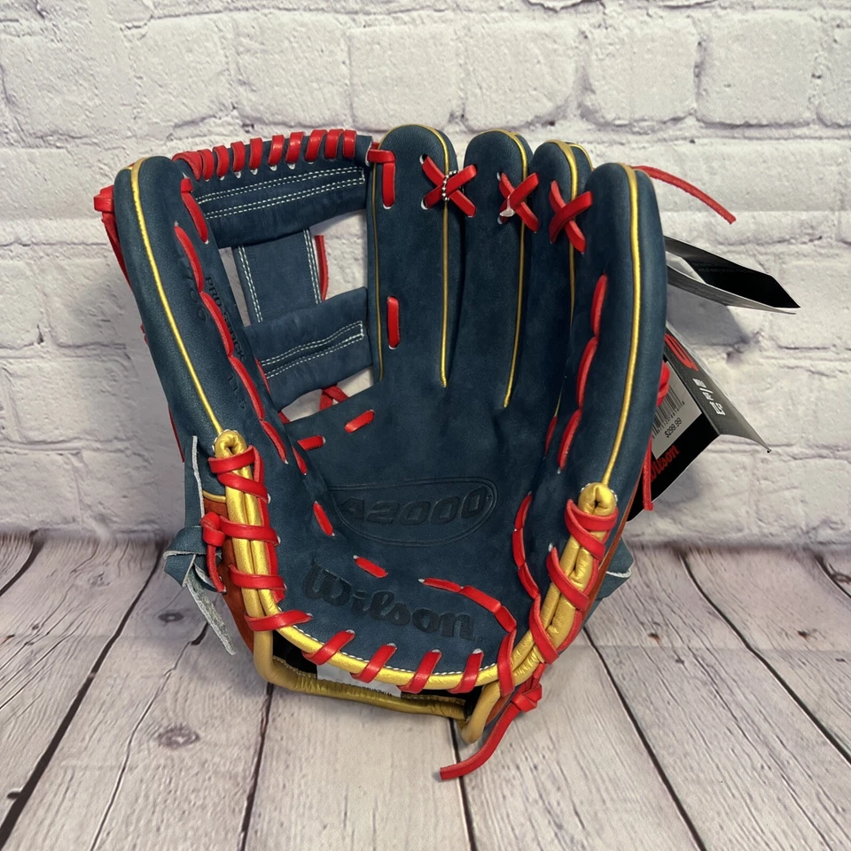Guante de béisbol Wilson A2000 1786 11,5" rojo azul dorado Guante de Superman DERECHO NUEVO Foto 2 de 4