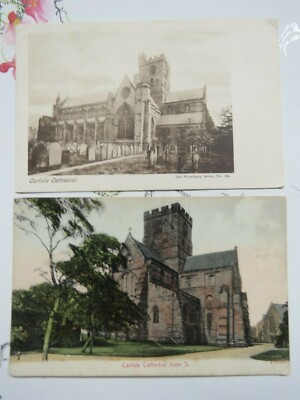 2 alte Carlisle Cathedral Postkarten um 1940