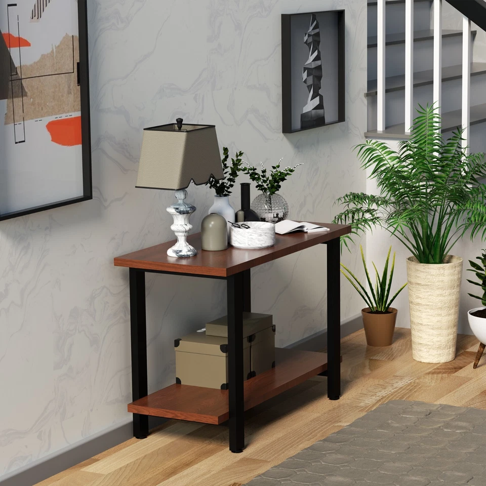 CONSDAN End & Side Table, Solid Wood Top with Metal Frame - Unsealed, Unused - Image 4 of 4