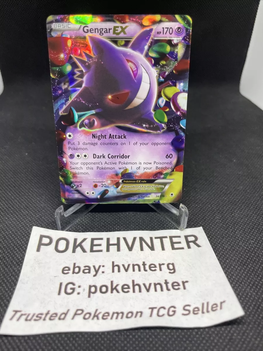 Gengar EX 34/119 XY Phantom Forces Holo Ultra Rare Pokemon Card Near M