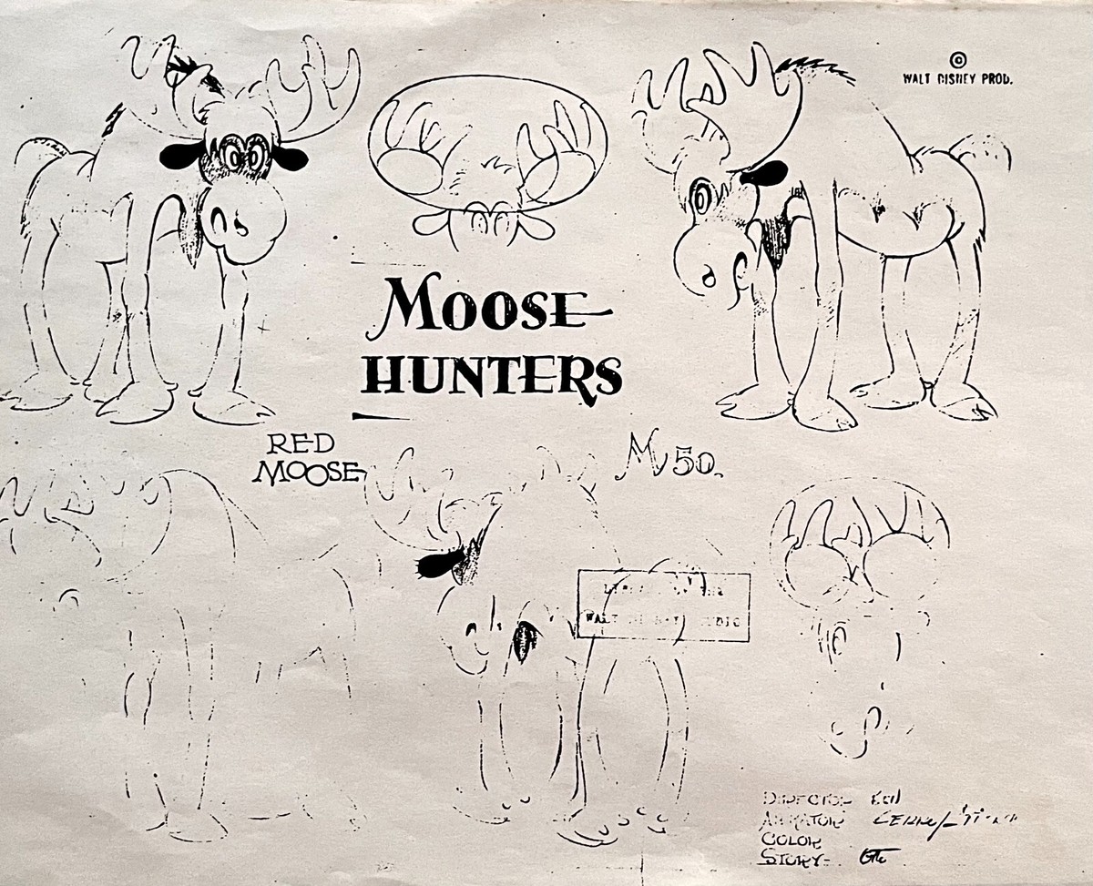 MOOSE HUNTERS 1937 MODEL SHEET Disney ANIMATION Research PHOTOCOPY