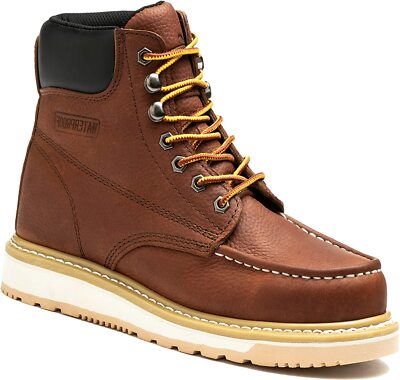 Mens Safety Work Boots 6 inch Soft Toe Wedge Sole Waterproof Shoes