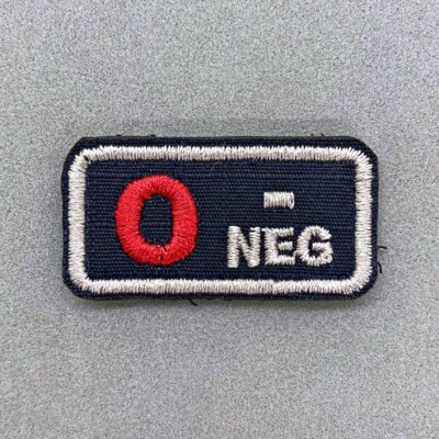 blood type patch silver rim ripstop embroidered compatible military tactical kit