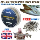 Pike Rigs Wire Trace 15 20 30 40 lb With Free Crimps! Make Your Own Pike Trace
