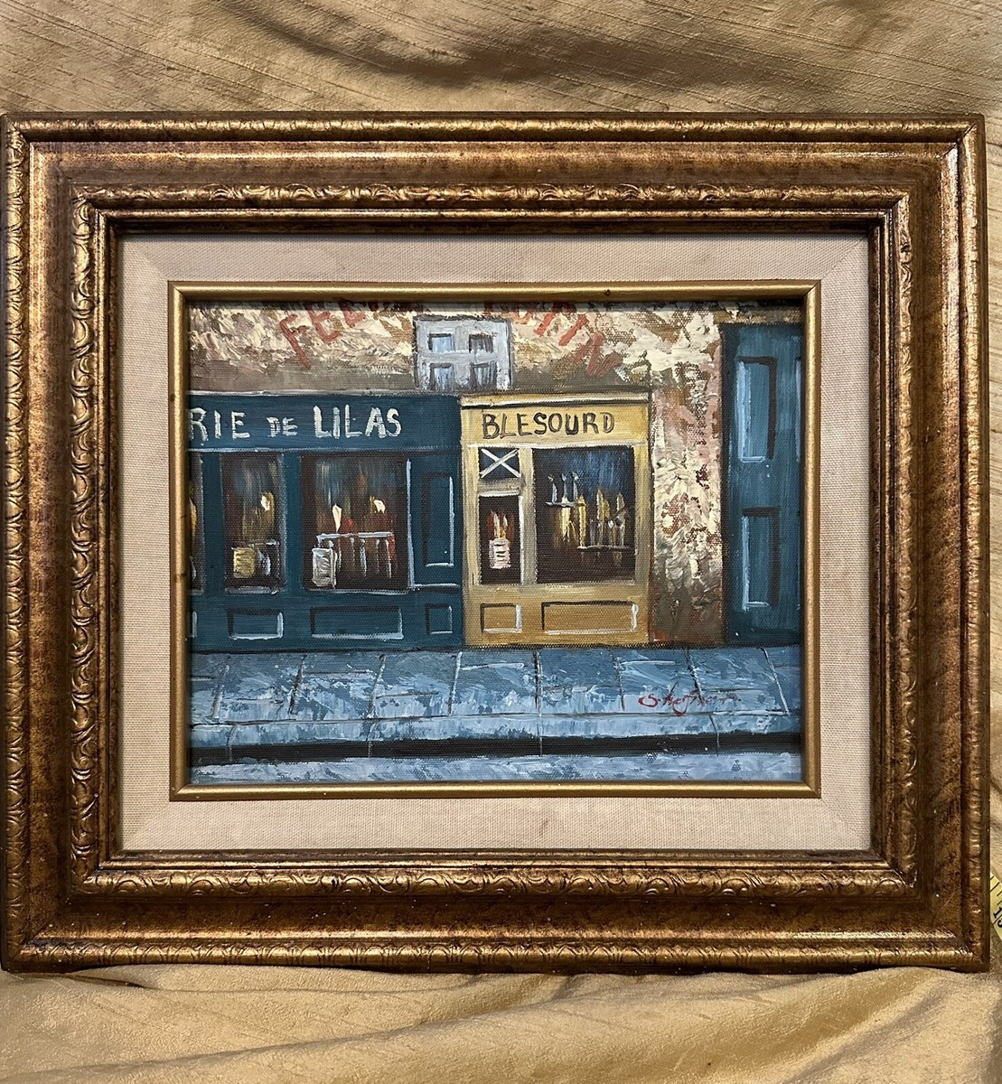 Original Painting Art on canvas Signed S. Hofner Frame size 15x13