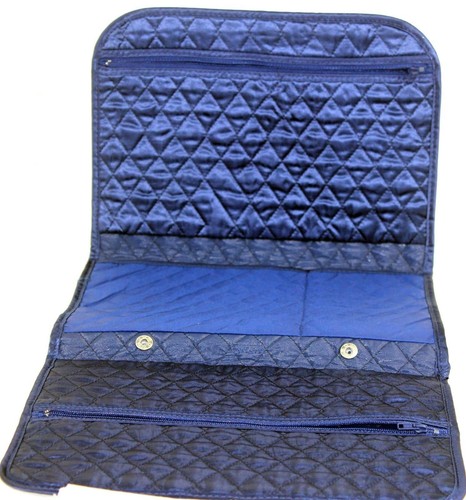 Christian Dior Royal Blue Silk Makeup Pouch Accessories Clutch Bag Purse - Picture 7 of 12