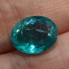 NATURAL BLUE APATITE 13.5 x 11 MM OVAL CUT OUTSTANDING COLOR ALL NATURAL F-4480