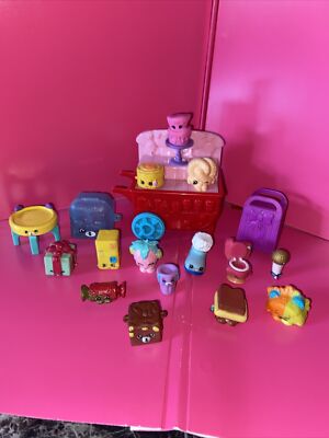 18 Pieces Moose Shopkins Playset Sweet Spot Shop Cart Lot