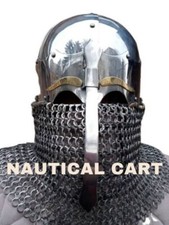 Steel Medieval Nasal Combat Bascinet Buhurt Helmet, Sca Helm, Orientel Helmet, F