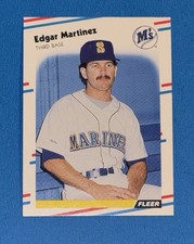 1988 Fleer Edgar Martinez RC Rookie Card #378 Seattle Mariners NM-MINT. rookie card picture