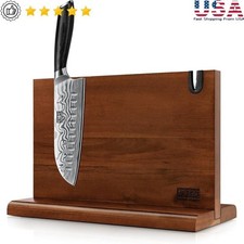High Carbon Powder Steel Santoku Knife W/ Strong Magnetic Storage Block Kitchen